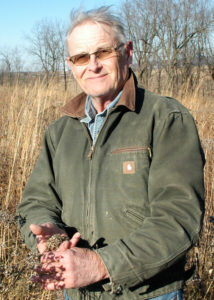 Gary Eldred at the Schurch-Thomson Prairie (TPE owned). 2020. Photo by Tim Eisele.
