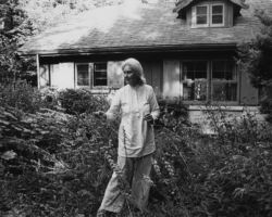 Lorrie Otto in her garden. In her early years as a rabble-rouser, Lorrie coordinated the effort to ban DDT from Wisconsin which led to its banning in the USA and Earth Day. Photo courtesy of Wisconsin Historical Society