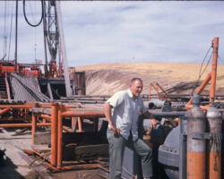Born working in oil exploration along the West coast. Circa mid 1960s. Photo courtesy of Stephen Born.