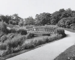 Jensen designed a "prairie river" in Humboldt Park, Chicago, IL. Photo courtesy of Chicago Parks District Special Collections.