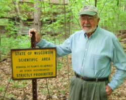 Germain at Abraham’s Woods State Natural Area in Green County, WI. This State Natural Area is owned and managed by UW-Madison. May 2010. Photo courtesy of WI DNR.