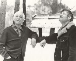 Early in his career Johnson learned from some of the "giants" of conservation including WCHF Inductees Aldo Leopold, Earnest Swift, Joseph Hickey and Siguard Olson, pictured with Johnson. Photo courtesy of Douglas Johnson.