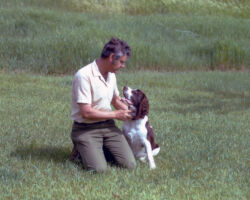 Johnson had a love for dogs and remarkable rapport with Dash in the 1960s. Photo courtesy of Douglas Johnson.