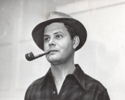 To his readers, this was a well-known image of Johnson, that appeared with his weekly outdoor columns. Circa 1950s. Photo courtesy of Douglas Johnson.