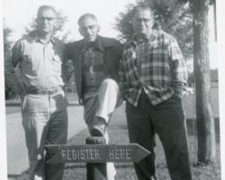 Fred Schmeeckle (right) at Trees for Tomorrow. 1956.