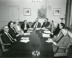 Fred Schmeeckle (fourth from left) at National Conservation Meeting Board of Directors at Purdue University. 1957.
