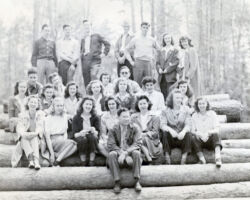 Fred Schmeeckle with students.