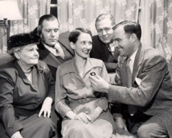 Pohl was present when WCHF Inductee Aroline Schmitt was presented the Broughton Award. 1950.