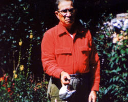 Fred Schmeekle with 10 lb salmon from Washington. 1963.