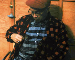 Fred Schmeeckle with pet chipmunk "Chippy." 1959.