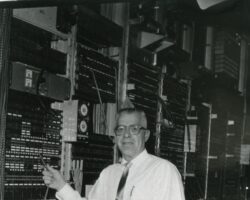 Leslie Woerpel at AT&T. Photo courtesy of Loren Woerpel.