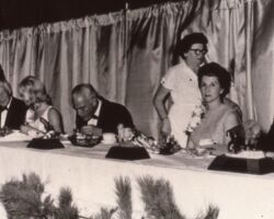 Richard Hemp (far right) at a Conservation Awards Banquet. Governor Warren Knowles (WCHF Inductee) is seated second from the left. 1968.