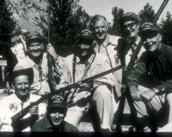 Warren Knowles (center) at One Shot Antelope Hunt in Lander, WY. 1969.