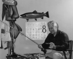 Warren Knowles fishing on the south branch of the Oconto River.1966. Photo courtesy of Wisconsin DNR.