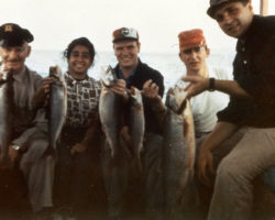 Sergius Wilde with students on a Lake Superior field trip. 1966.