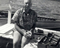 Gordon preparing to fish at his family's Lake Enterprise retreat. (Photo courtesy of Bubolz Family.)