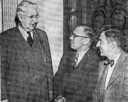 Warren Knowles (WCHF Inductee), Gordon Bubolz and Jess Miller were influential members of the Wisconsin State Senate who served on the committee of committees which controlled committee assignments. (Photo by Jack Glassen.)