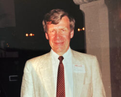 Arlen helped shape the Wisconsin Public Intervenor’s office, which protected public rights related to the state's natural resources. Under his leadership, the office took statewide and national action including the development of the state’s groundwater protection law and rules, wetland protection rules, waterway and upland non-metallic mining rules, metallic mining legislation and rules pesticide laws and rules. 1983. (Photo courtesy of Christenson family.)