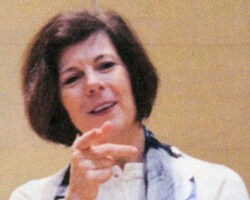 Drawing upon her lifelong experience at every government level and in every branch of government, Kathleen Falk taught graduate students for five years at several schools which included the University of Wisconsin Gaylord Nelson Institute. 2013. (Photo by Taylor Frechette for the Badger Herald.)