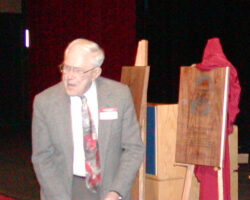 Cedric A. Vig at his WCHF Induction Ceremony. 2005. (Photo courtesy of the Wisconsin Conservation Hall of Fame.)