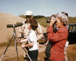 Joseph Hickey, daughter Susi, wife Peggy and students at the University of Minnesota summer school at Lake Itasca. (Photo courtesy of Susi HIckey Nehls.)