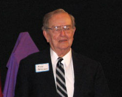Russell W. Peterson at his WCHF Induction Event. 2007. (Photo courtesy of Wisconsin Conservation Hall of Fame.)