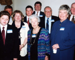Clusen was a teacher in Green Bay area in the 1940s and 1950s. Her concerns about the environment, especially water pollution, came about because of Green Bay's water quality problems. She is pictured here at her WCHF Induction in 2002. (Photo courtesy of WCHF.)
