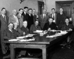 Frederick Wilson (standing, second from R) drafted legislation that helped expand county forests in 1929.