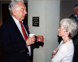 Dan Trainer and Susi Nehls, daughter of WCHF Inductee Joe Hickey. (Photo courtesy of WCHF.)
