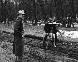 Aldo Leopold surveying. (Photo courtesy of Elva Hamerstrom Paulson.)